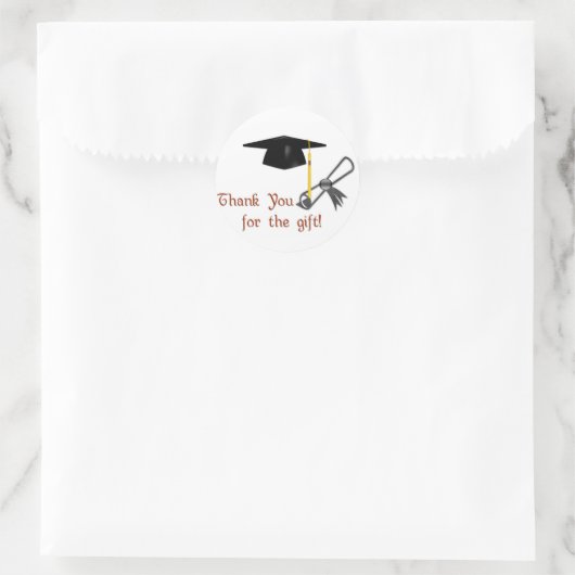 卒業式にギフトシールをありがとう ラウンドシール (バッグ)