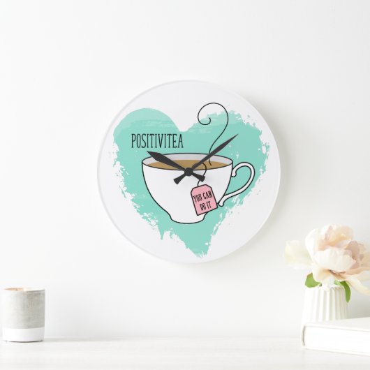 卒業式に贈るキュートなポジティティー、新しい仕事 ラージ壁時計 (ホーム)