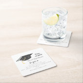 卒業式のおもしろいカスタム事実 スクエアペーパーコースター (インサイチュ)