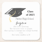 卒業式のおもしろいカスタム事実 スクエアペーパーコースター (正面)