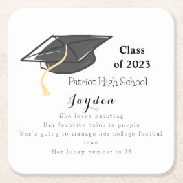 卒業式のおもしろいカスタム事実 スクエアペーパーコースター