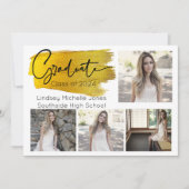 卒業式のお知らせとパーティーの招待状(ゴールド) セーブザデート (正面)