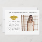 卒業式のお知らせとパーティーの招待状(ゴールド) セーブザデート (裏面)