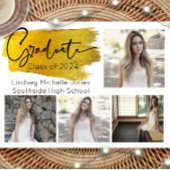 卒業式のお知らせとパーティーの招待状(ゴールド) セーブザデート