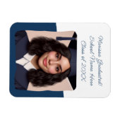 卒業式のお知らせカスタム写真タイポグラフィー マグネット (横)