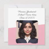 卒業式のお知らせカスタム写真タイポグラフィー 招待状 (正面)