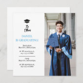 卒業式のお知らせカード 卒業式招待状 招待状 (正面/裏面)