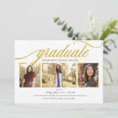卒業式のお知らせ写真カード招待状 招待状 (スタンド正面)