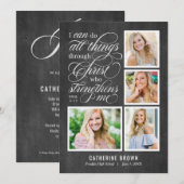 卒業式のお知らせ招待状を強化 招待状 (正面/裏面)