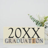 卒業式のお知らせ/パーティーの招待状【クリーム】 招待状 (スタンド正面)