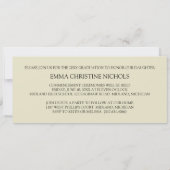 卒業式のお知らせ/パーティーの招待状【クリーム】 招待状 (裏面)