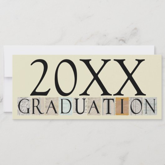 卒業式のお知らせ/パーティーの招待状【クリーム】 招待状 (正面)