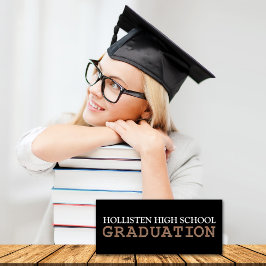 卒業式のお知らせ/パーティーの招待状【ブラック】 招待状