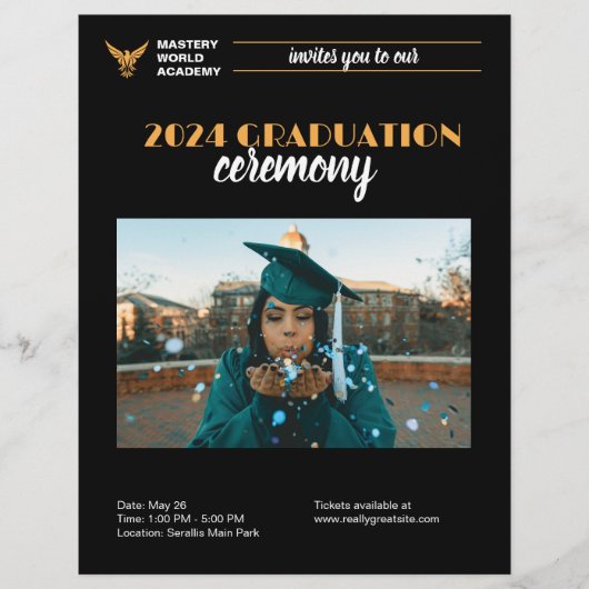 卒業式のお知らせ 上級卒業生発表 チラシ (正面)