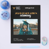 卒業式のお知らせ 上級卒業生発表 チラシ (シングル)