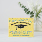 卒業式のお知らせ 保存日付 「How Sweet It Is」 ポストカード (スタンド正面)