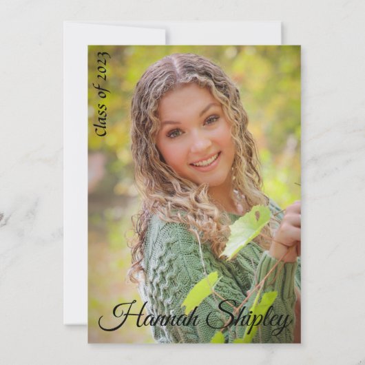 卒業式のお知らせ 招待状 (裏面)