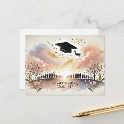 卒業式のお礼はがき ポストカード (正面/裏面インサイチュ)