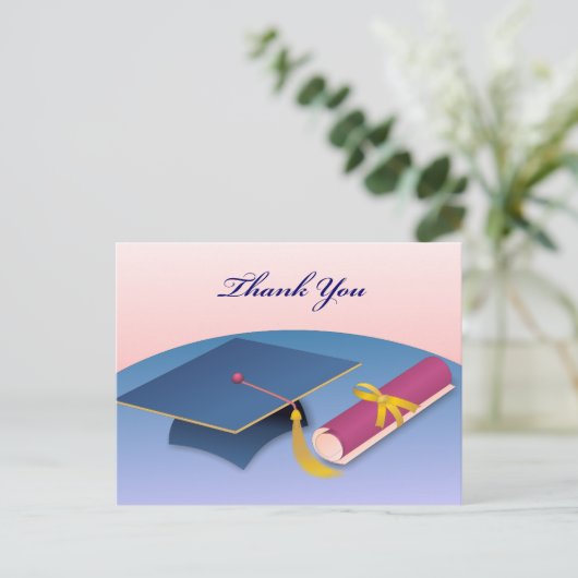 卒業式のお礼はがき ポストカード (スタンド正面)