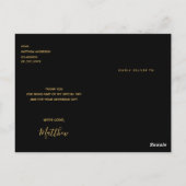 卒業式のお礼カード 黒金コンフェッティ ポストカード (裏面)