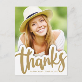 卒業式のお礼 | 写真に重ねた手書きデザイン ポストカード