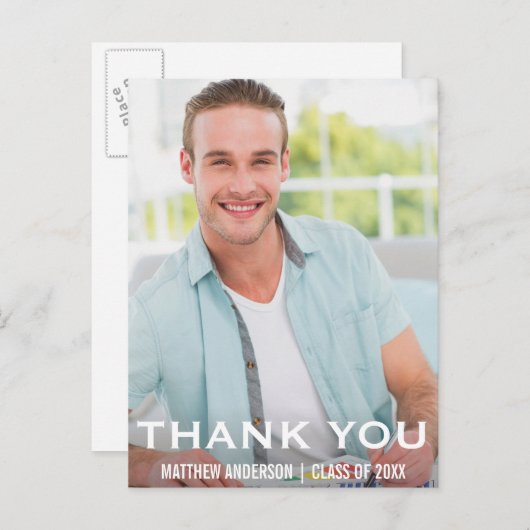 卒業式のお礼 現代的な写真のポストカード WBB ポストカード (正面/裏面)