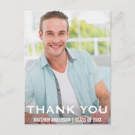 卒業式のお礼 現代的な写真のポストカード WBB ポストカード