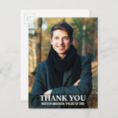 卒業式のお礼 現代的な写真入りポストカード L W ポストカード (正面/裏面)