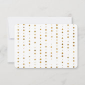 卒業式のお礼 花のゴールドグリッターコンフェッティ 招待状 (裏面)