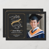 卒業式のお祝い写真招待状 招待状 (正面/裏面)