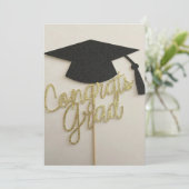 卒業式のご招待とキャップと卒業おめでとう 招待状 (スタンド正面)