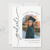 卒業式のご案内（写真付き） 招待状 (正面)