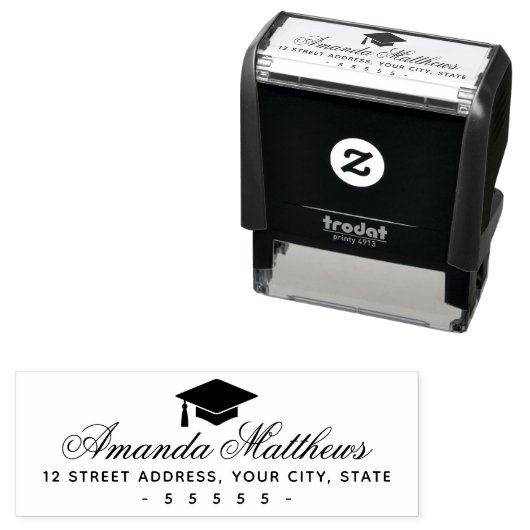 卒業式のエレガント差出人住所 セルフインキングスタンプ (インサイチュ)