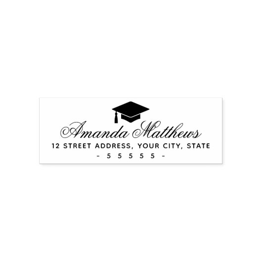 卒業式のエレガント差出人住所 セルフインキングスタンプ (デザイン)