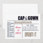 卒業式のカード 案内状 (正面/裏面)