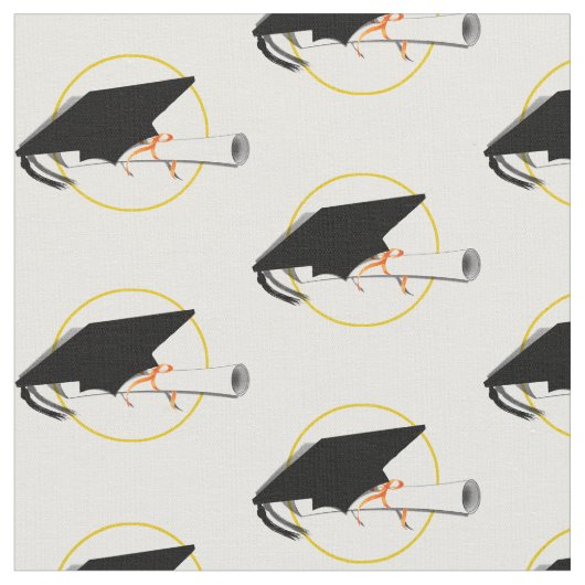 卒業式のキャップと卒業証書 ファブリック (クローズアップ)