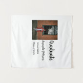 卒業式のクラシックな写真を追加 名前 学年 学校名 タペストリー (正面(横))