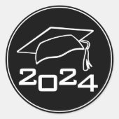 卒業式のクラス年 ラウンドシール (正面)