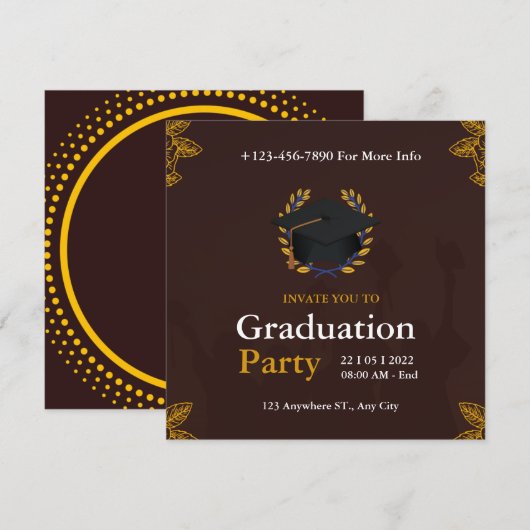 卒業式のクラス招待状 招待状 (正面/裏面)