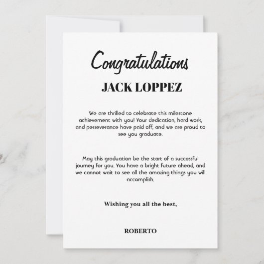 卒業式のグリーティングカード サンキューカード (正面)