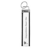 卒業式のグレーの帽子のタッセルが付いたキーチェーン　名前と年度を追加 リストバンドキーホルダー (鍵トップ)