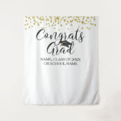 卒業式のコンフェッティ 卒業おめでとう 式典 パーティー タペストリー (正面)