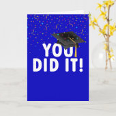 卒業式のサインと帽子の紙吹雪 カード (黄色い花)