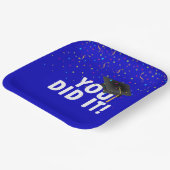 卒業式のサインと帽子の紙吹雪 ペーパープレート (傾斜あり)