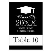 卒業式のディナカスタムーパーティー表のナンバーカード テーブルナンバー (裏面)