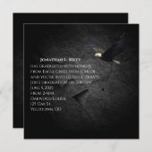 卒業式のハゲワシ黒い岩の上 招待状 (正面/裏面)