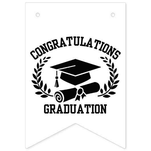 卒業式のバンティング・バナーおめでとう バンティングフラッグ (第3の旗)