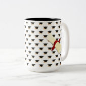 卒業式のパーソナライズされたマグカップ ツートーンマグカップ (正面右)