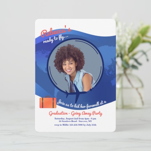 卒業式のパーティーを飛ばす準備ができてい遠くにる 招待状 (スタンド正面)