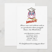 卒業式のフクロウ 招待状 (正面/裏面)